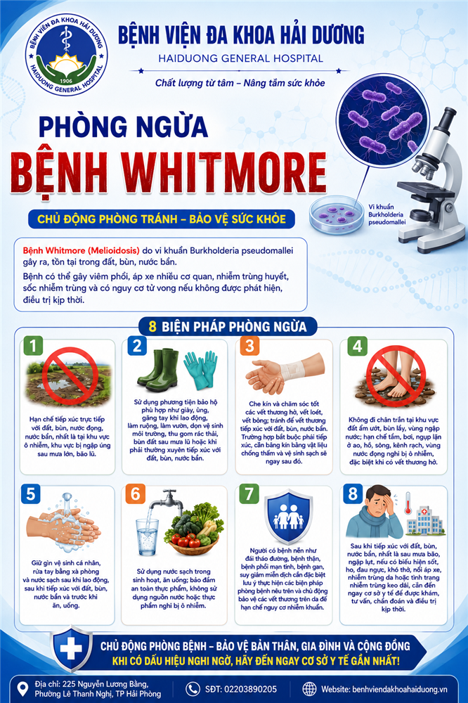 Phòng ngừa bệnh Whitmore - Những điều cần chú ý